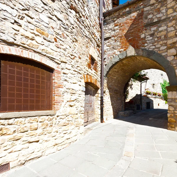 Narrow Passage Old Houses Italy Street Archway Medieval Italian Town — Stock Photo, Image