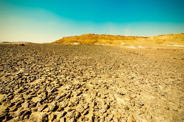 Breathtaking Landscape Rock Formations Israel Desert Dusty Mountains Interrupted Wadis — Stock Photo, Image