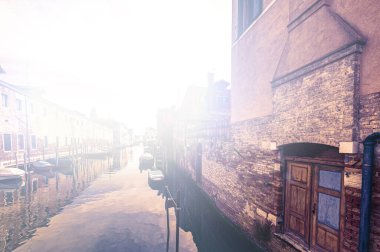 Çağdaş bir tarzda Venedik 'i terk etti. Müze Şehri, kanallarla ayrılmış ve boş köprülerle birbirine bağlanmış bir grup ada arasında yer almaktadır..  