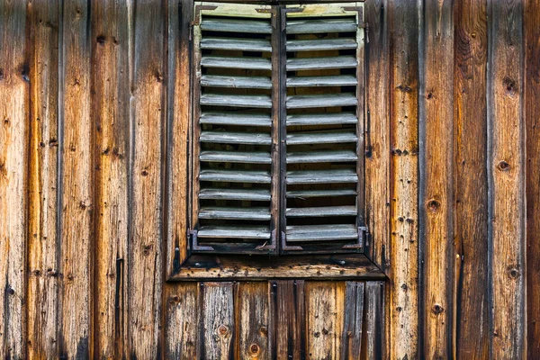 Traditional Austrian Woode House Hallstatt Old Wood Blackened Dampness Mountain — Stock Photo, Image