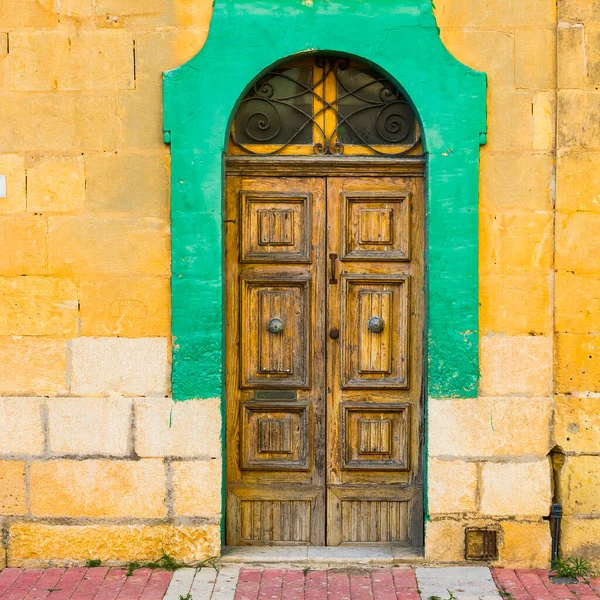 Gebouw Met Traditionele Maltese Deur Historisch Deel Van Valletta Toegang — Stockfoto