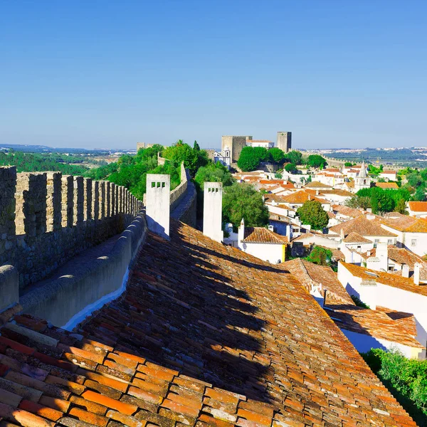 Vista Centro Histórico Ciudad Obidos Portugal — Foto de Stock