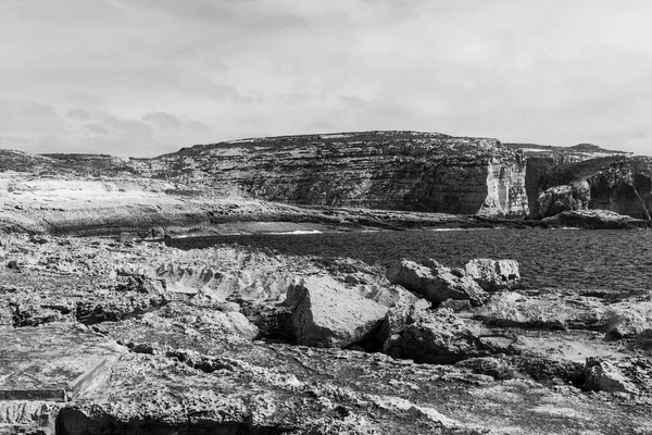 Gozo Small Island Maltese Archipelago Mediterranean Sea Rugged Coastline Delineated — Stock Photo, Image