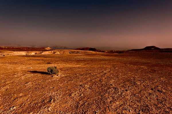 Rocky Hills Negev Desert Israel Sunset Wind Carved Rock Formations — Stock Photo, Image