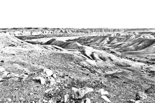 Felsige Hügel Der Negev Wüste Israel Atemberaubende Landschaft Der Wüstenfelsformationen — Stockfoto