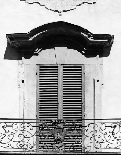 Closed Shutters Italian City Arezzo Symbol Restricting Tourism Black White — Stock Photo, Image