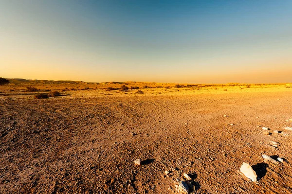 Rotsachtige Heuvels Van Negev Woestijn Israël Bij Zonsondergang Adembenemend Landschap — Stockfoto