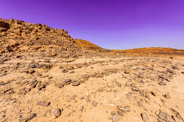 Atemberaubende Landschaft Der Felsformationen Der Israelischen Wüste Leblose Und Trostlose — Stockfoto