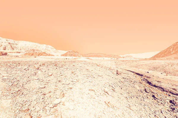 Srail Çölündeki Kaya Oluşumlarının Nefes Kesici Manzarası Şafak Vakti Çağdaş — Stok fotoğraf