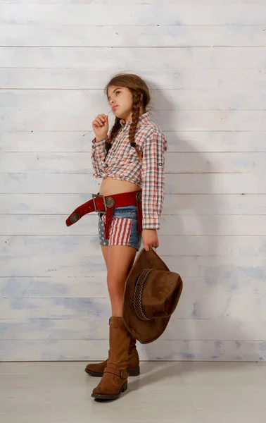 Lilla cowboy Girl — Stockfoto