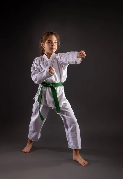 Pequena Karateka Girl — Fotografia de Stock