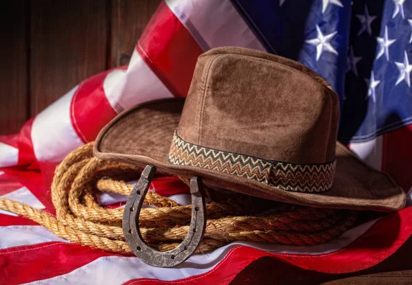 Flag Hat and Horseshoe — Stock Photo, Image