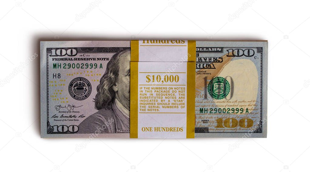 pack of hundred dollar bills