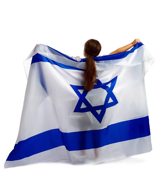 Εβραϊκή κοπέλα με σημαία — Φωτογραφία Αρχείου