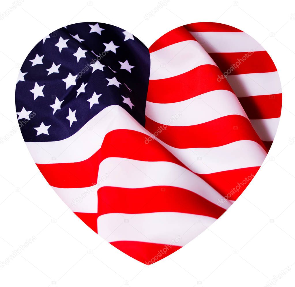 heart flag USA
