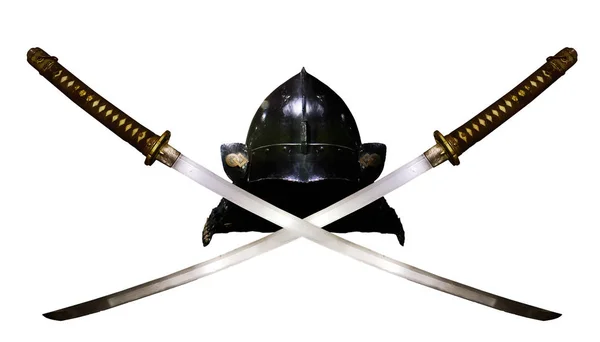 Samouraï Katana et casque — Photo