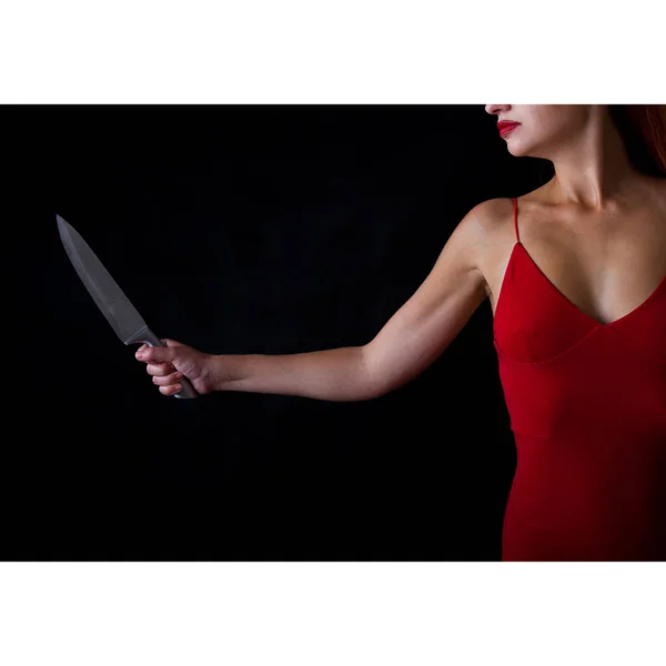Menina com faca — Fotografia de Stock
