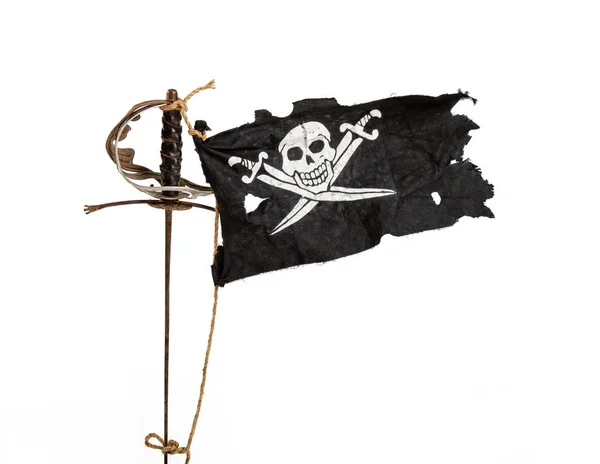 Waving pirate flag — Stock Photo, Image