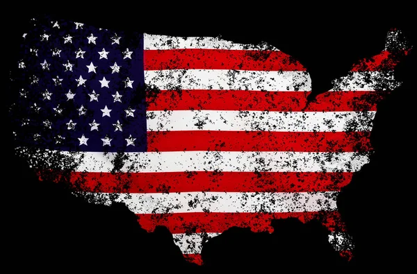 Прапор США у вигляді карт Сполучених Штатів — стокове фото