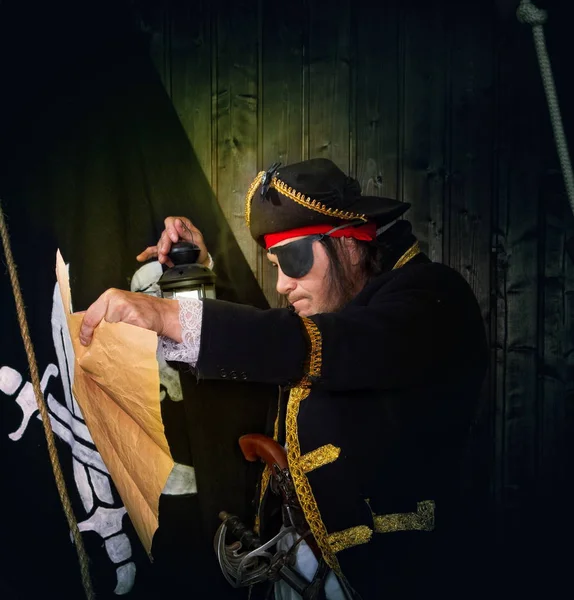 Maturo pirata capitan — Foto Stock