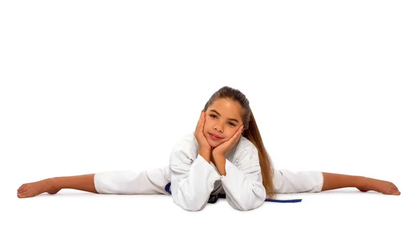 Kis karateka lány — Stock Fotó