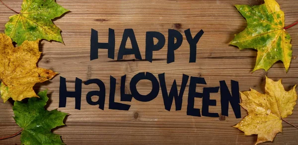 Zwarte inscriptie Halloween — Stockfoto