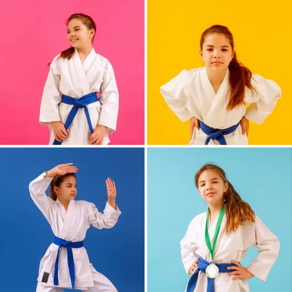 Colore karate ragazza — Foto Stock