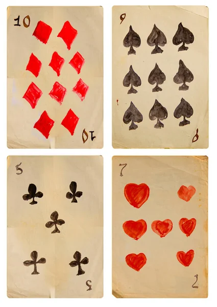 Cartas Tiradas Mano Estilizadas Vintage Aisladas Sobre Fondo Blanco —  Fotos de Stock