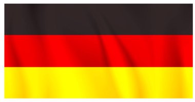 Almanya 'nın düz yatay siyah kırmızı bayrağı