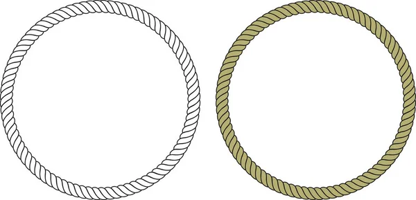 Грациозная Круглая Рамка Классической Веревки Белым Фоном Цветом — стоковый вектор