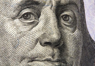 Benjamin Franklin 'in Amerika Birleşik Devletleri' ndeki yüz dolarlık resmi.
