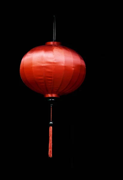 Красный китайский фонарь, вид снизу — стоковое фото