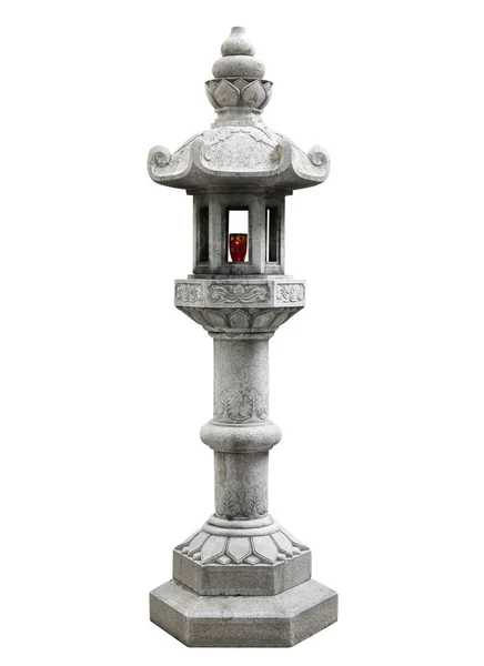 Кам'яна буддійська лампа, ізольована — стокове фото
