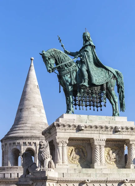 Socha koně krále Štěpána v Budapešti — Stock fotografie