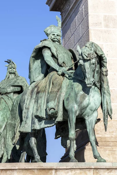 Chieftains of Heros Square, Budapest — Stock Photo, Image