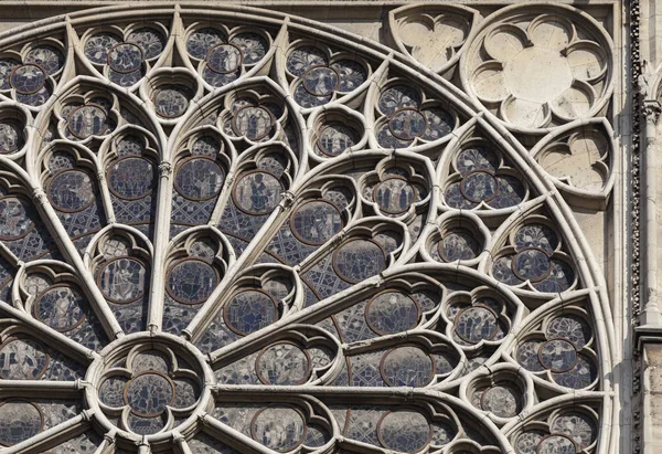 PARIS - OCTOBER 25, 2016: South rose window of Notre Dame cathedral — Stock Photo, Image