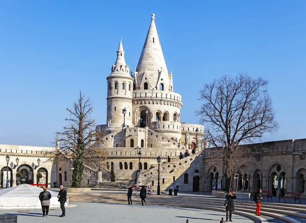 Budapeszt, Węgry-15 lutego 2015-Bastion Fishermans w Budapeszcie, Węgry — Zdjęcie stockowe