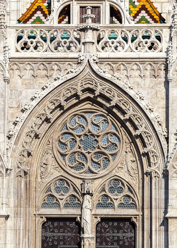 Budapest, Matthias Church, detail of an entrance