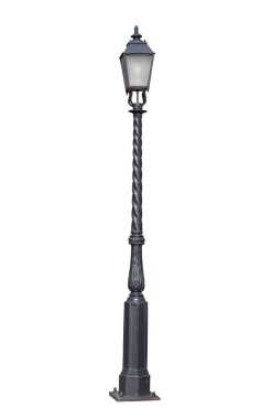 Sokak lambası, beyaz üzerine izole edilmiş.