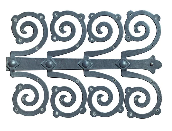 Decorative door hinge isolated over white — Stock Photo, Image