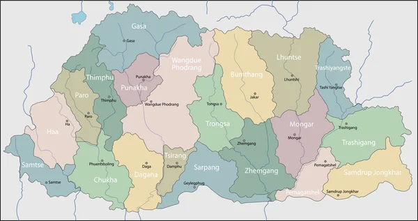 Mapa online de Bután — Vector de stock