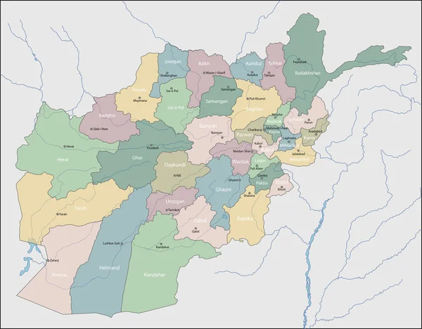 El mapa de Afganistán — Vector de stock