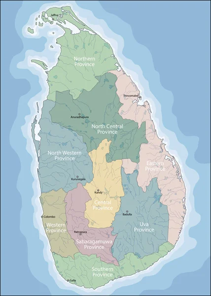 Sri Lanka Mapa — Vetor de Stock