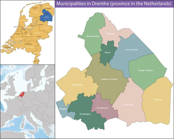 Drenthe är en provins i Nederländerna. — Stock vektor