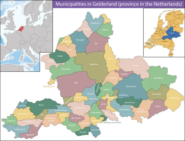 Gelderland ist eine Provinz der Niederlande — Stockvektor
