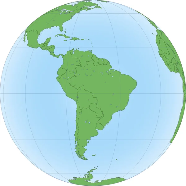 Globo terrestre enfocado en Sudamérica — Vector de stock