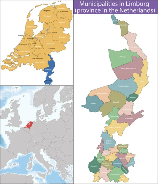 Limburgo es una provincia de Holanda — Archivo Imágenes Vectoriales