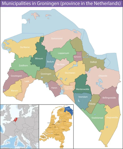 Groningen ist eine Provinz der Niederlande — Stockvektor