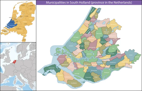 Hollande-Méridionale est une province des Pays-Bas — Image vectorielle
