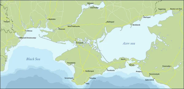 主要道路とクリミアのベクトル図 — ストックベクタ